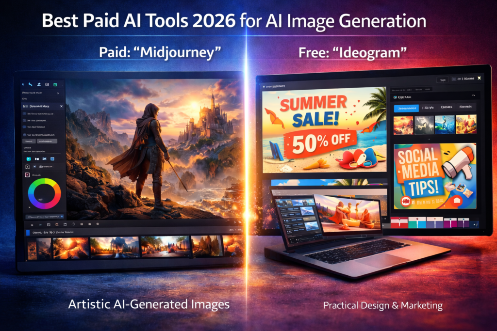 Best Paid AI Tools 2026 for AI image generation and free alternatives