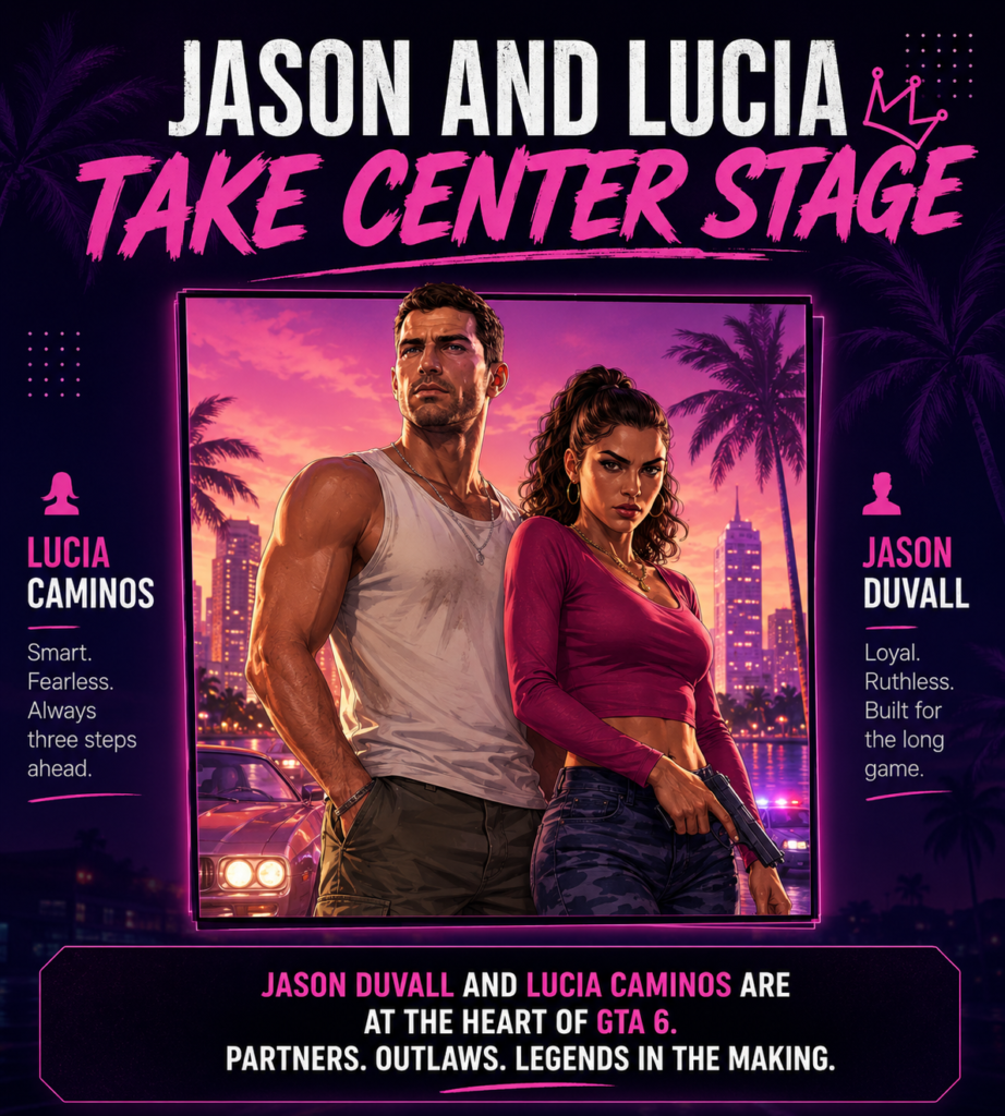 GTA 6 Cover Art Jason and Lucia